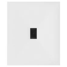 HD Marco+ White 100x120 SMC kompozit slim szögletes kőhatású zuhanytálca, fekete ráccsal, 2,6 cm magas, szifonnal