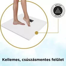 HD Marco+ White 100x120 SMC kompozit slim szögletes kőhatású zuhanytálca, fekete ráccsal, 2,6 cm magas, szifonnal