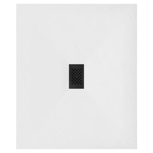 HD Marco+ White 100x120 SMC kompozit slim szögletes kőhatású zuhanytálca, fekete ráccsal, 2,6 cm magas, szifon nélkül