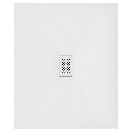 HD Marco+ White 110x100 SMC kompozit magasított szögletes kőhatású zuhanytálca, fehér ráccsal, 15 cm magas, szifon nélkül