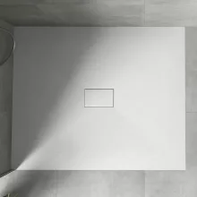 HD Marco White 120x100 SMC kompozit magasított szögletes kőhatású zuhanytálca, 15 cm magas, szifon nélkül