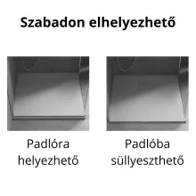 HD Marco White 120x100 SMC kompozit magasított szögletes kőhatású zuhanytálca, 15 cm magas, szifon nélkül