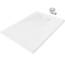 HD Marco White 120x80 SMC kompozit slim szögletes kőhatású zuhanytálca, 2,6 cm magas, szifonnal