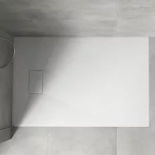 HD Marco White 120x80 SMC kompozit slim szögletes kőhatású zuhanytálca, 2,6 cm magas, szifonnal