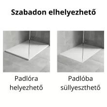 HD Marco White 120x80 SMC kompozit slim szögletes kőhatású zuhanytálca, 2,6 cm magas, szifonnal