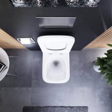 HD Adel Glossy White perem nélküli mély öblítésű ovális fali WC tető nélkül