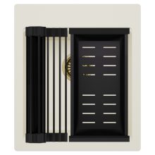 HD Infinity White 43 egymedencés gránit mosogatótálca szett, matt fekete csepegtetőráccsal és kosárral, tört fehér színben, szálcsiszolt arany leeresztő szifonnal