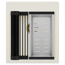 HD Infinity White 43 egymedencés gránit mosogatótálca szett, matt fekete csepegtetőráccsal és krómozott kosárral, tört fehér színben, szálcsiszolt arany leeresztő szifonnal