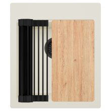 HD Infinity White 43 egymedencés gránit mosogatótálca szett, matt fekete csepegtetőráccsal, tört fehér színben, matt fekete leeresztő szifonnal