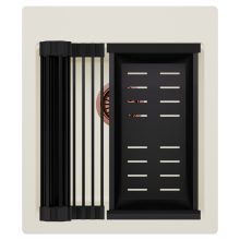 HD Infinity White 43 egymedencés gránit mosogatótálca szett, matt fekete csepegtetőráccsal és kosárral, tört fehér színben, szálcsiszolt réz leeresztő szifonnal