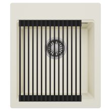 HD Infinity White 43 egymedencés gránit mosogatótálca szett, matt fekete csepegtetőráccsal, tört fehér színben