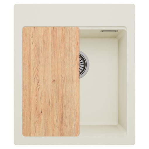 HD Infinity White 43 egymedencés gránit mosogatótálca, tört fehér színben