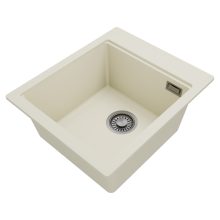 HD Infinity White 43 egymedencés gránit mosogatótálca, tört fehér színben