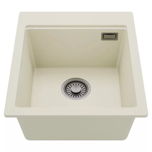 HD Infinity White 43 egymedencés gránit mosogatótálca, tört fehér színben