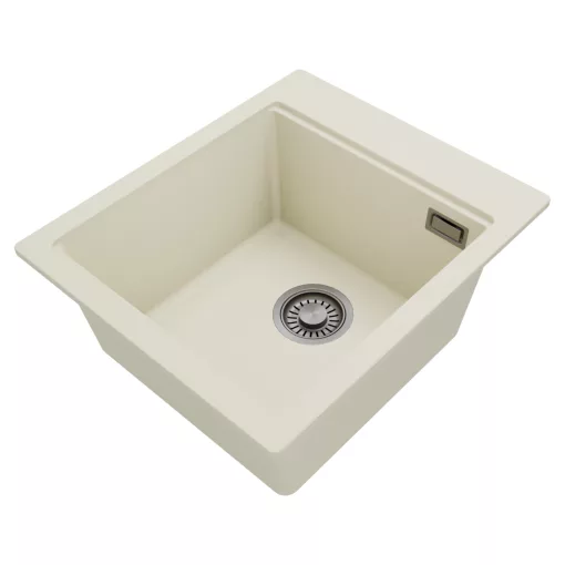 HD Infinity White 43 egymedencés gránit mosogatótálca, tört fehér színben