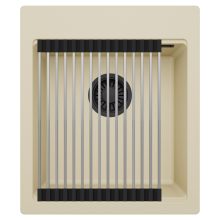 HD Infinity Beige 43 egymedencés gránit mosogatótálca szett, acél csepegtetőráccsal, soft bézs színben, matt fekete leeresztő szifonnal