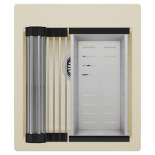 HD Infinity Beige 43 egymedencés gránit mosogatótálca szett, acél csepegtetőráccsal és kosárral, soft bézs színben