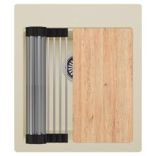 HD Infinity Beige 43 egymedencés gránit mosogatótálca szett, vágódeszkával, acél csepegtetőráccsal, soft bézs színben