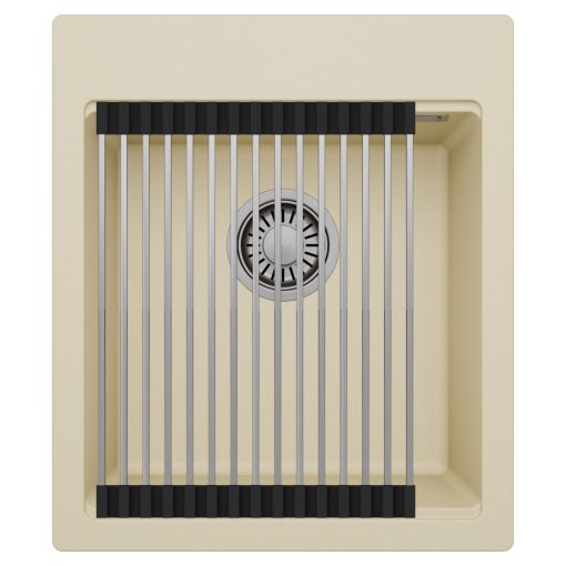 HD Infinity Beige 43 egymedencés gránit mosogatótálca szett, acél csepegtetőráccsal, soft bézs színben