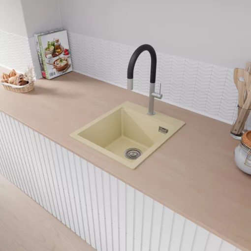HD Infinity Beige 43 egymedencés gránit mosogatótálca, soft bézs színben