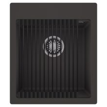 HD Infinity Antracit 43 egymedencés gránit mosogatótálca szett, matt fekete csepegtetőráccsal, matt antracit színben, szálcsiszolt króm leeresztő szifonnal