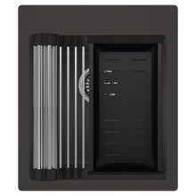 HD Infinity Antracit 43 egymedencés gránit mosogatótálca szett, acél csepegtetőráccsal és matt fekete kosárral, matt antracit színben, szálcsiszolt króm leeresztő szifonnal