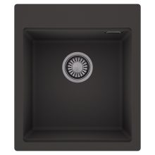 HD Infinity Antracit 43 egymedencés gránit mosogatótálca, matt antracit színben, szálcsiszolt króm leeresztő szifonnal