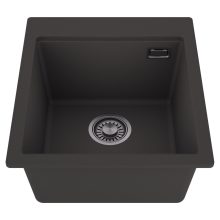 HD Infinity Antracit 43 egymedencés gránit mosogatótálca, matt antracit színben, szálcsiszolt króm leeresztő szifonnal