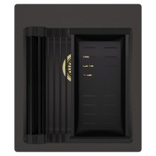 HD Infinity Antracit 43 egymedencés gránit mosogatótálca szett, matt fekete csepegtetőráccsal és kosárral, matt antracit színben, szálcsiszolt arany leeresztő szifonnal