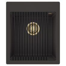 HD Infinity Antracit 43 egymedencés gránit mosogatótálca szett, matt fekete csepegtetőráccsal, matt antracit színben, szálcsiszolt arany leeresztő szifonnal