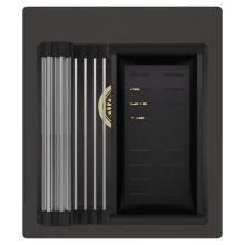 HD Infinity Antracit 43 egymedencés gránit mosogatótálca szett, acél csepegtetőráccsal és matt fekete kosárral, matt antracit színben, szálcsiszolt arany leeresztő szifonnal