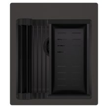 HD Infinity Antracit 43 egymedencés gránit mosogatótálca szett, matt fekete csepegtetőráccsal és kosárral, matt antracit színben, matt fekete leeresztő szifonnal