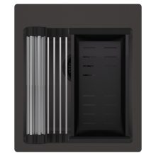 HD Infinity Antracit 43 egymedencés gránit mosogatótálca szett, acél csepegtetőráccsal és matt fekete kosárral, matt antracit színben, matt fekete leeresztő szifonnal