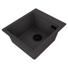 HD Infinity Antracit 43 egymedencés gránit mosogatótálca, vágódeszkával, matt antracit színben, matt fekete leeresztő szifonnal