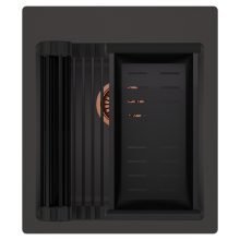 HD Infinity Antracit 43 egymedencés gránit mosogatótálca szett, matt fekete csepegtetőráccsal és kosárral, matt antracit színben, szálcsiszolt réz leeresztő szifonnal