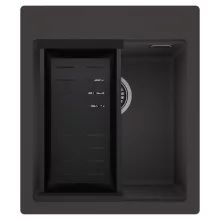 HD Infinity Antracit 43 egymedencés gránit mosogatótálca szett, matt fekete csepegtetőkosárral, matt antracit színben