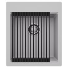 HD Infinity Grey 43 egymedencés gránit mosogatótálca szett, matt fekete csepegtetőráccsal, alpesi szürke színben, szálcsiszolt króm leeresztő szifonnal