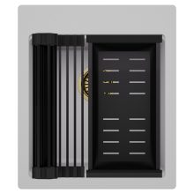 HD Infinity Grey 43 egymedencés gránit mosogatótálca szett, matt fekete csepegtetőráccsal és kosárral, alpesi szürke színben, szálcsiszolt arany leeresztő szifonnal