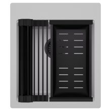 HD Infinity Grey 43 egymedencés gránit mosogatótálca szett, matt fekete csepegtetőráccsal és kosárral, alpesi szürke színben, matt fekete leeresztő szifonnal