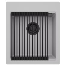 HD Infinity Grey 43 egymedencés gránit mosogatótálca szett, matt fekete csepegtetőráccsal, alpesi szürke színben, matt fekete leeresztő szifonnal