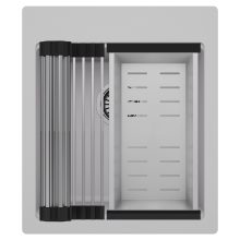 HD Infinity Grey 43 egymedencés gránit mosogatótálca szett, acél csepegtetőráccsal és kosárral, alpesi szürke színben