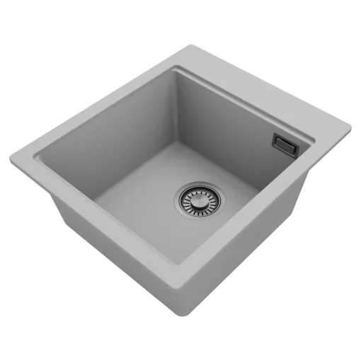 HD Infinity Grey 43 egymedencés gránit mosogatótálca, vágódeszkával, alpesi szürke színben