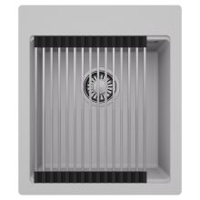 HD Infinity Grey 43 egymedencés gránit mosogatótálca szett, acél csepegtetőráccsal, alpesi szürke színben