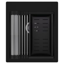 HD Infinity Black 43 egymedencés gránit mosogatótálca szett, acél csepegtetőráccsal és matt fekete kosárral, matt fekete színben