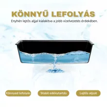 HD Infinity Black 43 egymedencés gránit mosogatótálca szett, vágódeszkával, acél csepegtetőráccsal és kosárral, matt fekete színben