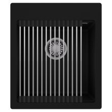 HD Infinity Black 43 egymedencés gránit mosogatótálca szett, acél csepegtetőráccsal, matt fekete színben