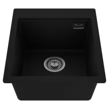 HD Infinity Black 43 egymedencés gránit mosogatótálca, matt fekete színben