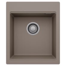 HD Infinity Tortora 43 egymedencés gránit mosogatótálca, tortora színben, szálcsiszolt króm leeresztő szifonnal