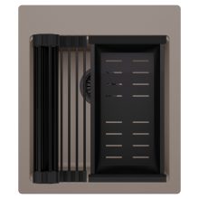 HD Infinity Tortora 43 egymedencés gránit mosogatótálca szett, matt fekete csepegtetőráccsal és kosárral, tortora színben, matt fekete leeresztő szifonnal