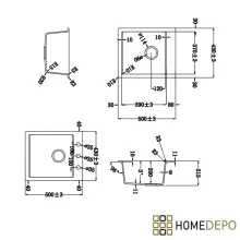 HD Infinity Tortora 43 egymedencés gránit mosogatótálca szett, vágódeszkával, acél csepegtetőkosárral, tortora színben, matt fekete leeresztő szifonnal